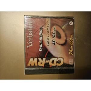 Verbatim CD-RW High Speed Blank Disc 4x 10x Speed 74 min & 650MB - sealed